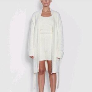 SKIMS Women’s Cozy Knit Bouclé Short Robe Bone.